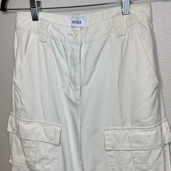 Pistola Morgan Cargo High Rise‎ Pants in Cream - size 25 - Picture 5 of 15